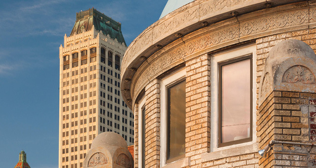 Photo of the blue dome building in Downtown Tulsa