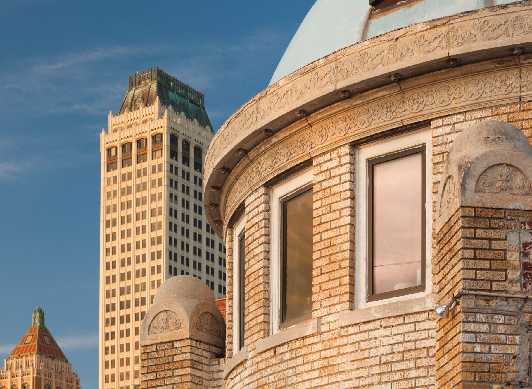 A view of the Blue Dome building in downtown Tulsa